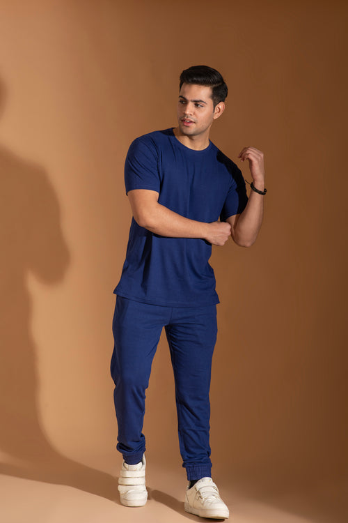 Blue color bamboo mens coords set
