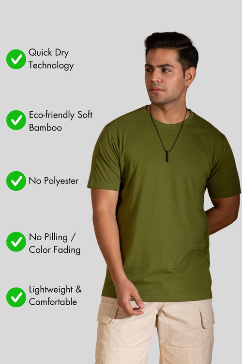 Earthy Emerald  Evergreen Bamboo Tee