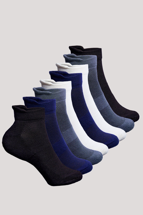 Unisex Ankle Bamboo Socks - 8 Pairs