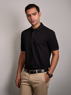 Midnight Black Classic Bamboo Polo T-Shirt