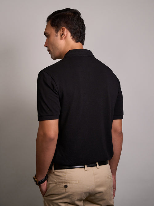 Midnight Black Classic Bamboo Polo T-Shirt