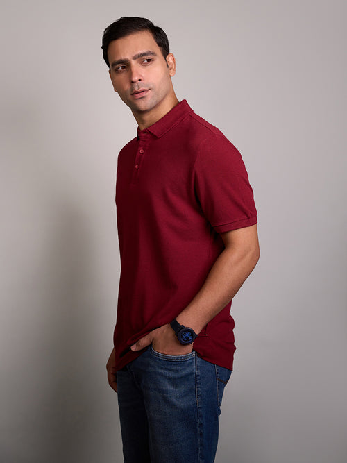 Dark Cherry Classic Bamboo Polo T-Shirt