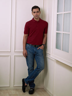 Dark Cherry Classic Bamboo Polo T-Shirt