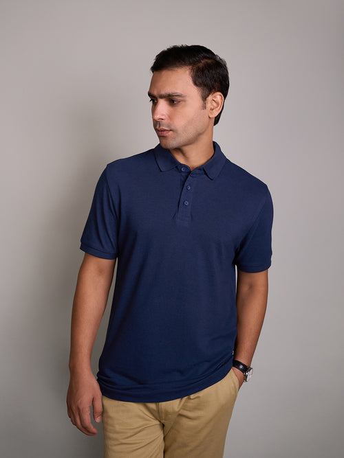 Mystic Navy Classic Bamboo Polo T-Shirt