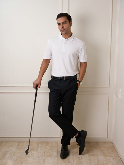 Ivory White Classic Bamboo Polo T-Shirt