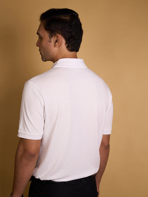 Ivory White Classic Bamboo Polo T-Shirt