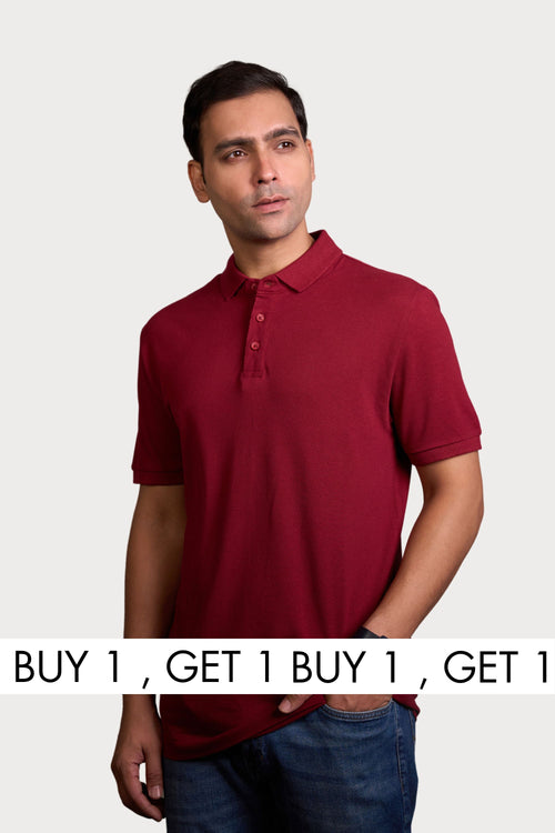 Dark Cherry Classic Bamboo Polo T-Shirt